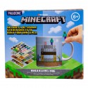 Taza de Minecraft con pegatinas reutilizables